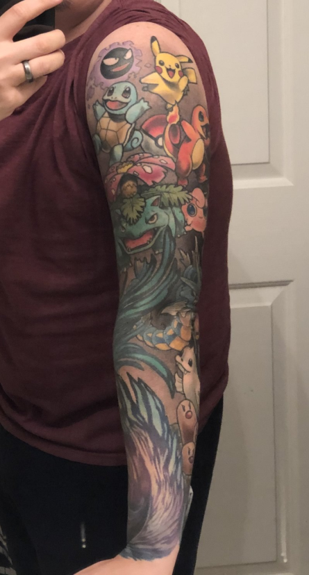 The Pokemon sleeve is finally finished! Work done by Rabbit Abby at Des  Moines Tattoo Collective in Des Moines, IA, USA | Scrolller